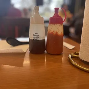 This is fish sauce and habanero sauce