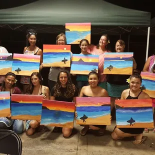 Paint night at my home on the northshore of hawaii