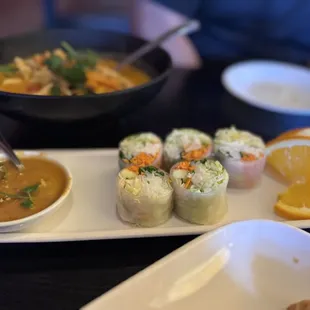 Great fresh spring rolls with peanut sauce