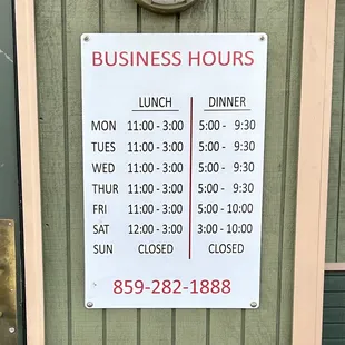 Hours