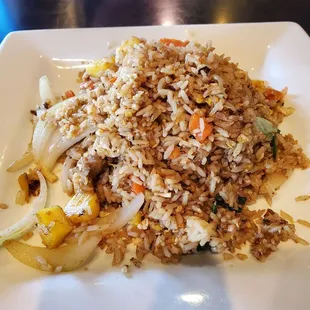 Mango fried rice with beef