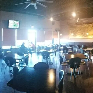 It's a panorama! Open the photo, it looks way better than the little snippet that Yelp allowed me to put up. No control over this.