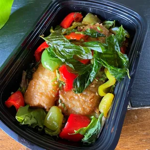 Herb Fish in 3 Flavors Sauce with Seabass