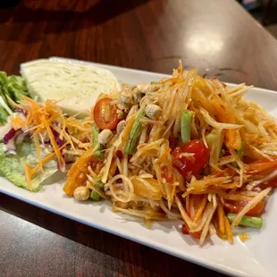 Somtum Salad  Try it out- Lao Style with the good authentic sauce in it!! It&apos;s amazingly delicious  perfection  bravo