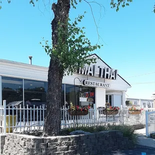 the front of the restaurant