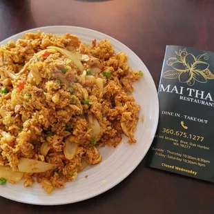 Pineapple Fried Rice with Chicken at Mai Thai Restaurant in Oak Harbor Washington