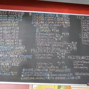 chalkboard menu