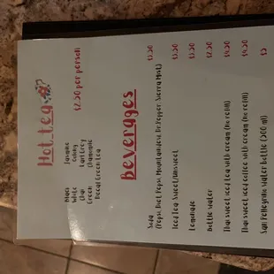 menu