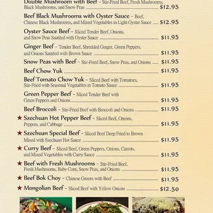 a menu for a restaurant