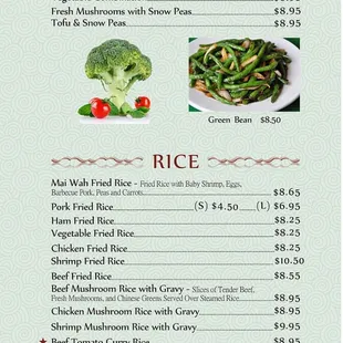 the menu of a restaurant
