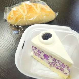 Milk bread &amp; Taro cake.