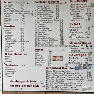 Updated Menu