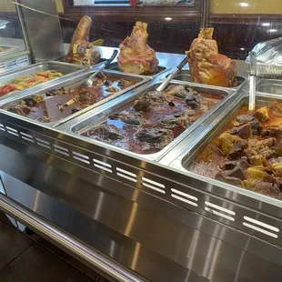 Pork shoulder on display