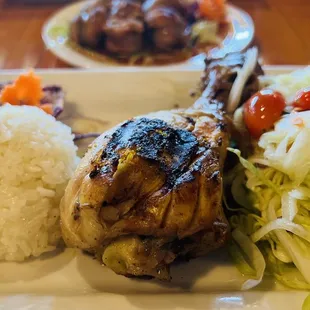 Grilled chicken, fresh papaya salad &amp; sticky rice