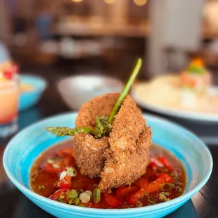a plate of food on a table