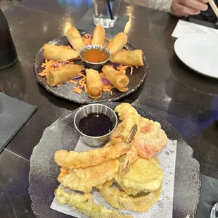 Tempura and egg rolls