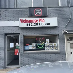 the front of the restaurant