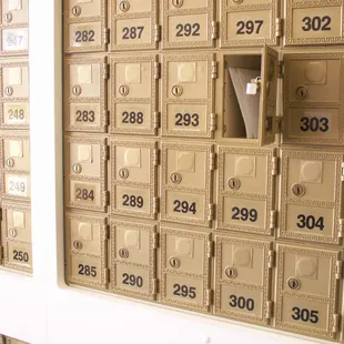 We rent mailboxes for both business and personal use.
