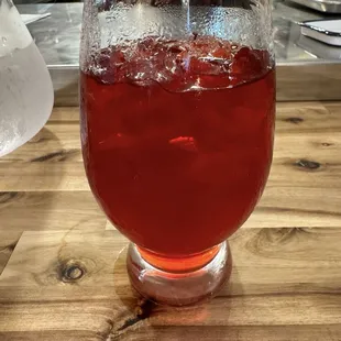 Strawberry herbal iced tea
