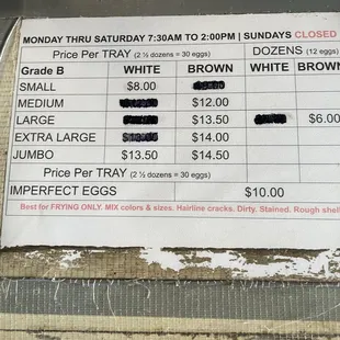 Prices as of 11/4...