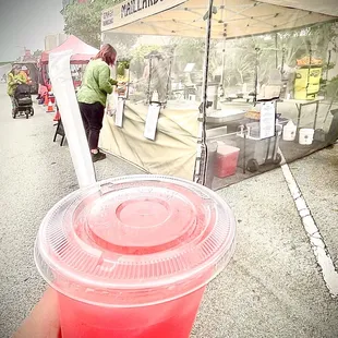Seasonal Lemonade (Raspberry)...at the Outer Sunset Farmer&apos;s Market....