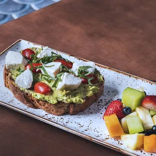 avocado toast with fruit