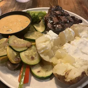 Great steak! Yummy fresh veggies!.. We loved the ambience and friendly service.