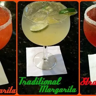 a variety of cocktails