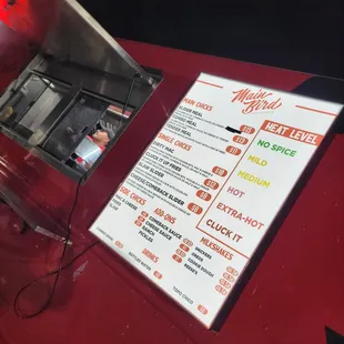 the menu