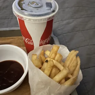 french fries and a drink