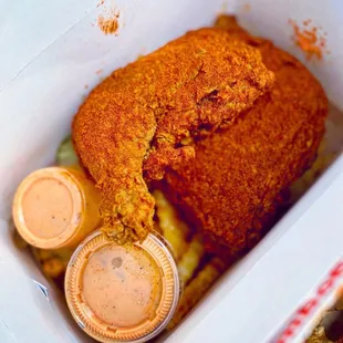 Combo 5 (2 Leg Quarters, Bun, Fries, Pickles, 2 MC Sauce