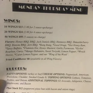 20+ Wing Flavors &amp; Burgers