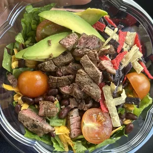 1/2 Southwest salad with beef tenderloin