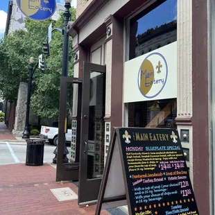 On the corner of W Main and 7th. Awesome little sandwich shop!