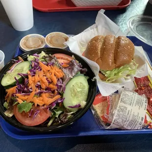 Black Bean Burger and Side Salad