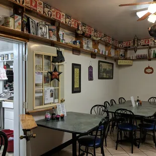 tables and chairs in a restaurant