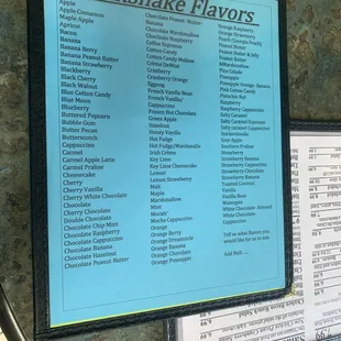 menu