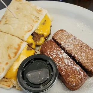 Flat Bread Breakfast Sandwich &amp; French Toast Sticks