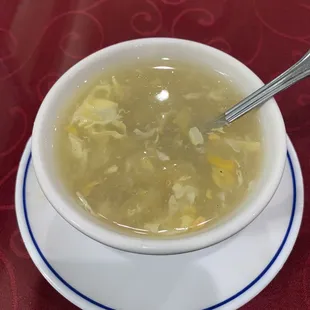 Egg soup lunch