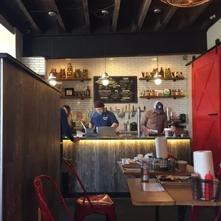 The staff at work at MAIN HOUSE BBQ... southern Brooklyn style!