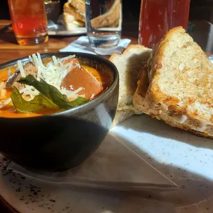 Grilled cheese and tomato soup