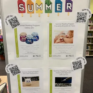 Downstairs YA room summer poster.