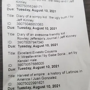 The books Thing One checked out and read in two days.