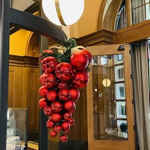 a bunch of ornaments hanging from the ceiling