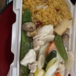 And this is just the lunch portion!!!! . They give ALOT of chicken.  I always ask for extra veggies.