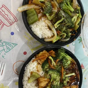 85. Vegetable Delight and 87. Tofu with Garlic Sauce