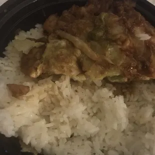 Shrimp Egg Foo Young and White Rice