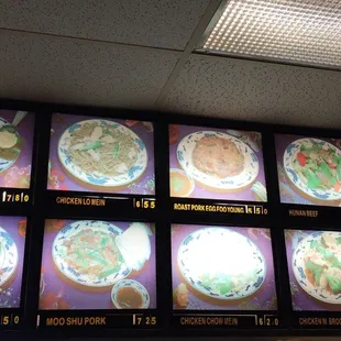 the menu of the restaurant