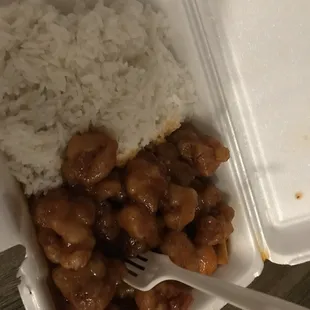 Orange Chicken With White Rice