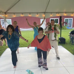 A pic to show the dance floor, tent and lighting